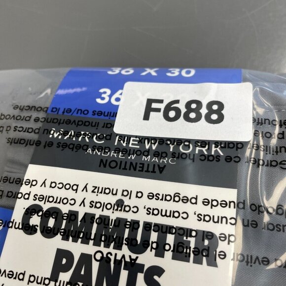 NEW Marc New York Andrew Marc Men's 36x30  Gray Commuter Slim-Fit Pants Four-Way - Picture 9 of 9